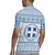 Greece Christmas Rugby Jersey with Santa Rowing Boat Greek Flag Laurel Wreath Parthenon and Blue White Pattern Design - Wonder Print Shop