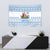 Greece Christmas Tapestry with Santa Rowing Boat Greek Flag Laurel Wreath Parthenon and Blue White Pattern Design - Wonder Print Shop