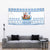 Greece Christmas Tapestry with Santa Rowing Boat Greek Flag Laurel Wreath Parthenon and Blue White Pattern Design - Wonder Print Shop