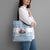 Greece Christmas Tote Bag with Santa Rowing Boat Greek Flag Laurel Wreath Parthenon and Blue White Pattern Design - Wonder Print Shop