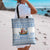Greece Christmas Tote Bag with Santa Rowing Boat Greek Flag Laurel Wreath Parthenon and Blue White Pattern Design - Wonder Print Shop