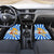 Greece Christmas Car Mats with Zeus Santa Greek Flag Lightning Bolt Gift Bag and Blue Yellow Pattern Design - Wonder Print Shop