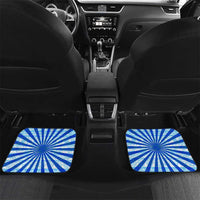 Greece Christmas Car Mats with Zeus Santa Greek Flag Lightning Bolt Gift Bag and Blue Yellow Pattern Design - Wonder Print Shop