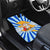 Greece Christmas Car Mats with Zeus Santa Greek Flag Lightning Bolt Gift Bag and Blue Yellow Pattern Design - Wonder Print Shop
