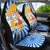 Greece Christmas Car Seat Cover with Zeus Santa Greek Flag Lightning Bolt Gift Bag and Blue Yellow Pattern Design - Wonder Print Shop