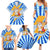 Greece Christmas Family Matching Summer Maxi Dress and Hawaiian Shirt with Zeus Santa Greek Flag Lightning Bolt Gift Bag and Blue Yellow Pattern Design - Wonder Print Shop
