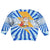 Greece Christmas Kid Ugly Christmas Sweater with Zeus Santa Greek Flag Lightning Bolt Gift Bag and Blue Yellow Pattern Design - Wonder Print Shop