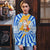 Greece Christmas Ugly Christmas Sweater with Zeus Santa Greek Flag Lightning Bolt Gift Bag and Blue Yellow Pattern Design - Wonder Print Shop