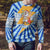 Greece Christmas Ugly Christmas Sweater with Zeus Santa Greek Flag Lightning Bolt Gift Bag and Blue Yellow Pattern Design - Wonder Print Shop