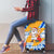 Greece Christmas Luggage Cover with Zeus Santa Greek Flag Lightning Bolt Gift Bag and Blue Yellow Pattern Design - Wonder Print Shop