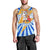 Greece Christmas Men Tank Top with Zeus Santa Greek Flag Lightning Bolt Gift Bag and Blue Yellow Pattern Design - Wonder Print Shop