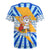 Greece Christmas Rugby Jersey with Zeus Santa Greek Flag Lightning Bolt Gift Bag and Blue Yellow Pattern Design - Wonder Print Shop