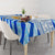Greece Christmas Tablecloth with Zeus Santa Greek Flag Lightning Bolt Gift Bag and Blue Yellow Pattern Design - Wonder Print Shop