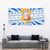 Greece Christmas Tapestry with Zeus Santa Greek Flag Lightning Bolt Gift Bag and Blue Yellow Pattern Design - Wonder Print Shop
