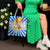 Greece Christmas Tote Bag with Zeus Santa Greek Flag Lightning Bolt Gift Bag and Blue Yellow Pattern Design - Wonder Print Shop