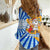 Greece Christmas Women Casual Shirt with Zeus Santa Greek Flag Lightning Bolt Gift Bag and Blue Yellow Pattern Design - Wonder Print Shop
