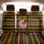 Uganda Christmas Back Car Seat Cover with Flamingo Lights Uganda Flag and Black Red Yellow Tribal Pattern Design - Wonder Print Shop