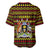 Uganda Christmas Baseball Jersey with Flamingo Lights Uganda Flag and Black Red Yellow Tribal Pattern Design - Wonder Print Shop