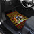 Uganda Christmas Car Mats with Flamingo Lights Uganda Flag and Black Red Yellow Tribal Pattern Design - Wonder Print Shop
