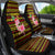 Uganda Christmas Car Seat Cover with Flamingo Lights Uganda Flag and Black Red Yellow Tribal Pattern Design - Wonder Print Shop