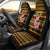 Uganda Christmas Car Seat Cover with Flamingo Lights Uganda Flag and Black Red Yellow Tribal Pattern Design - Wonder Print Shop