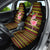 Uganda Christmas Car Seat Cover with Flamingo Lights Uganda Flag and Black Red Yellow Tribal Pattern Design - Wonder Print Shop