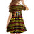 Uganda Christmas Family Matching Long Sleeve Bodycon Dress and Hawaiian Shirt with Flamingo Lights Uganda Flag and Black Red Yellow Tribal Pattern Design - Wonder Print Shop