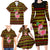 Uganda Christmas Family Matching Long Sleeve Bodycon Dress and Hawaiian Shirt with Flamingo Lights Uganda Flag and Black Red Yellow Tribal Pattern Design - Wonder Print Shop