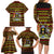 Uganda Christmas Family Matching Long Sleeve Bodycon Dress and Hawaiian Shirt with Flamingo Lights Uganda Flag and Black Red Yellow Tribal Pattern Design - Wonder Print Shop