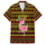 Uganda Christmas Family Matching Long Sleeve Bodycon Dress and Hawaiian Shirt with Flamingo Lights Uganda Flag and Black Red Yellow Tribal Pattern Design - Wonder Print Shop