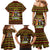 Uganda Christmas Family Matching Mermaid Dress and Hawaiian Shirt with Flamingo Lights Uganda Flag and Black Red Yellow Tribal Pattern Design - Wonder Print Shop