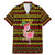 Uganda Christmas Family Matching Mermaid Dress and Hawaiian Shirt with Flamingo Lights Uganda Flag and Black Red Yellow Tribal Pattern Design - Wonder Print Shop