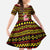 Uganda Christmas Family Matching Off The Shoulder Long Sleeve Dress and Hawaiian Shirt with Flamingo Lights Uganda Flag and Black Red Yellow Tribal Pattern Design - Wonder Print Shop