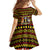 Uganda Christmas Family Matching Off The Shoulder Long Sleeve Dress and Hawaiian Shirt with Flamingo Lights Uganda Flag and Black Red Yellow Tribal Pattern Design - Wonder Print Shop
