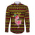 Uganda Christmas Family Matching Off The Shoulder Long Sleeve Dress and Hawaiian Shirt with Flamingo Lights Uganda Flag and Black Red Yellow Tribal Pattern Design - Wonder Print Shop