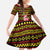 Uganda Christmas Family Matching Off Shoulder Maxi Dress and Hawaiian Shirt with Flamingo Lights Uganda Flag and Black Red Yellow Tribal Pattern Design - Wonder Print Shop