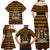 Uganda Christmas Family Matching Off Shoulder Maxi Dress and Hawaiian Shirt with Flamingo Lights Uganda Flag and Black Red Yellow Tribal Pattern Design - Wonder Print Shop