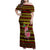 Uganda Christmas Family Matching Off Shoulder Maxi Dress and Hawaiian Shirt with Flamingo Lights Uganda Flag and Black Red Yellow Tribal Pattern Design - Wonder Print Shop