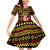 Uganda Christmas Family Matching Off Shoulder Short Dress and Hawaiian Shirt with Flamingo Lights Uganda Flag and Black Red Yellow Tribal Pattern Design - Wonder Print Shop