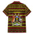 Uganda Christmas Family Matching Short Sleeve Bodycon Dress and Hawaiian Shirt with Flamingo Lights Uganda Flag and Black Red Yellow Tribal Pattern Design - Wonder Print Shop