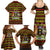 Uganda Christmas Family Matching Summer Maxi Dress and Hawaiian Shirt with Flamingo Lights Uganda Flag and Black Red Yellow Tribal Pattern Design - Wonder Print Shop