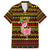 Uganda Christmas Family Matching Summer Maxi Dress and Hawaiian Shirt with Flamingo Lights Uganda Flag and Black Red Yellow Tribal Pattern Design - Wonder Print Shop