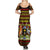 Uganda Christmas Family Matching Summer Maxi Dress and Hawaiian Shirt with Flamingo Lights Uganda Flag and Black Red Yellow Tribal Pattern Design - Wonder Print Shop