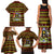 Uganda Christmas Family Matching Tank Maxi Dress and Hawaiian Shirt with Flamingo Lights Uganda Flag and Black Red Yellow Tribal Pattern Design - Wonder Print Shop