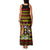 Uganda Christmas Family Matching Tank Maxi Dress and Hawaiian Shirt with Flamingo Lights Uganda Flag and Black Red Yellow Tribal Pattern Design - Wonder Print Shop