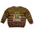Uganda Christmas Kid Ugly Christmas Sweater with Flamingo Lights Uganda Flag and Black Red Yellow Tribal Pattern Design - Wonder Print Shop