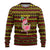 Uganda Christmas Ugly Christmas Sweater with Flamingo Lights Uganda Flag and Black Red Yellow Tribal Pattern Design - Wonder Print Shop