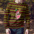 Uganda Christmas Ugly Christmas Sweater with Flamingo Lights Uganda Flag and Black Red Yellow Tribal Pattern Design - Wonder Print Shop