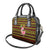 Uganda Christmas Shoulder Handbag with Flamingo Lights Uganda Flag and Black Red Yellow Tribal Pattern Design - Wonder Print Shop