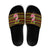 Uganda Christmas Slide Sandals with Flamingo Lights Uganda Flag and Black Red Yellow Tribal Pattern Design - Wonder Print Shop